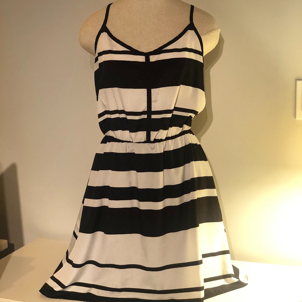 Striped Black & White Dress